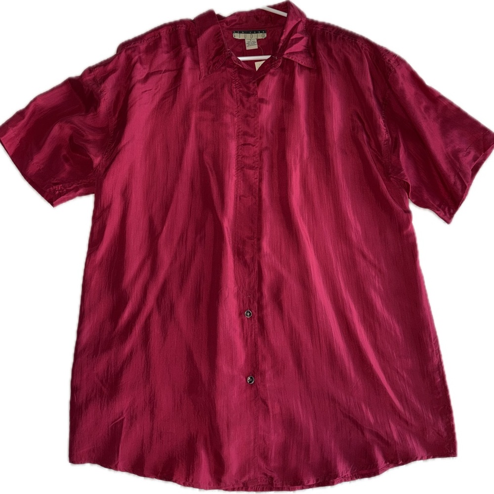 Women’s Red Satin Blouse